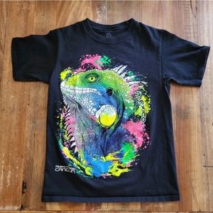 Neon Lizard Mexico Riviera Maya Cancun Short Sleeve Balck Shirt Unisex Small b1